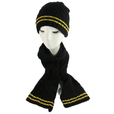 China HZM-18183 COMMON selling wholesale warm winter hat and scarf glove set knitted beanie hat gloves for sale