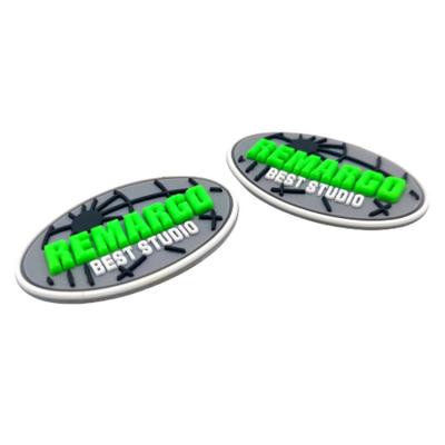 Китай Low MOQ Customized 3D Raised Colorful Logo Sewing-on Labels Soft Rubber PVC Patches for Shoes продается