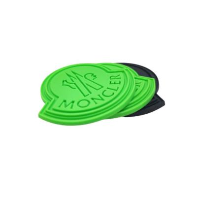 China Stick On Custom 3D Embossed Name Logo 3D Rubber Patches For Clothing for sale