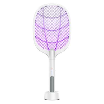 China Stored Electric Fly Swatter 2 in 1 USB Rechargeable Insect Zapper Racket Mosquito Killer Lamp for Home Outdoor for sale