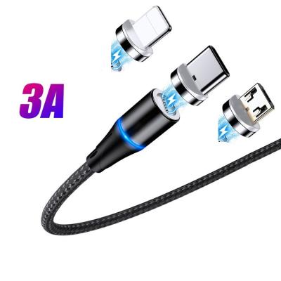 China Magnetic Camera 3A Fast Charger USB Cable For iPhone Android USB Type C 3 In 1USB Cable for sale