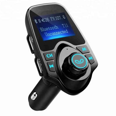 China Mobile Phone Tablet MP3 GPS Car Charger FM Radio Transmitter Wireless Adapter with LCD Display Music Player Support TF Card USB Flash Drive AUX. for sale