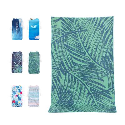 China Printing Microfiber QUICK DRY High Quality Beach Towel With Logo Water Absorption Sand Free Custom Beach Towel for sale