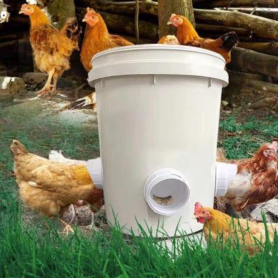 China Chicken birds pigeon quail Factory price plastics kit 4 pieces pchicken feeder port with cover hole for sale