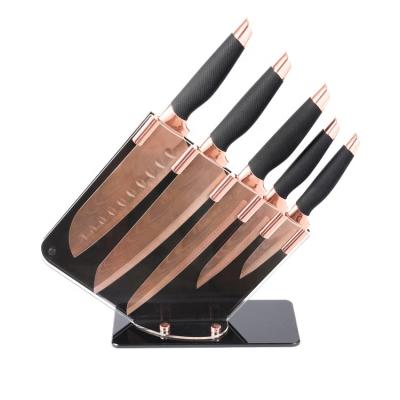 China Kitchen Knife Disposable Titanium Gold Stainless Steel Kitchen Knives Accessory Kitchen Knife Set On Sale for sale