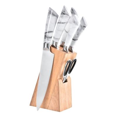 China 7 PCS Disposable High Quality Stainless Steel Cutlery Kitchen Knife Set With Hollow Handle for sale