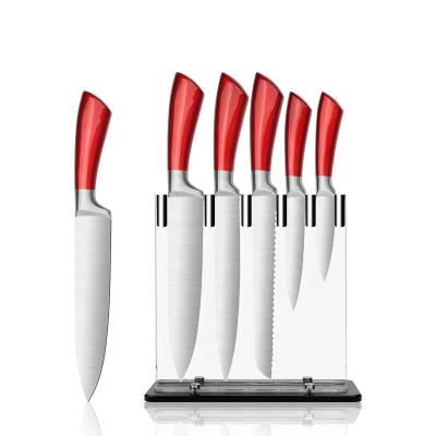 China Disposable Top Selling Sharp Professional Kitchen Knife Set With Comfortable Hollow Handle for sale