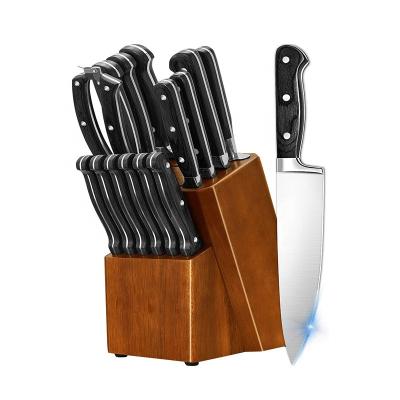 China Disposable Professional Serving Bread Carving Santoku Chef Kitchen Knives Professional 15 Pieces Kitchen Knife Set for sale