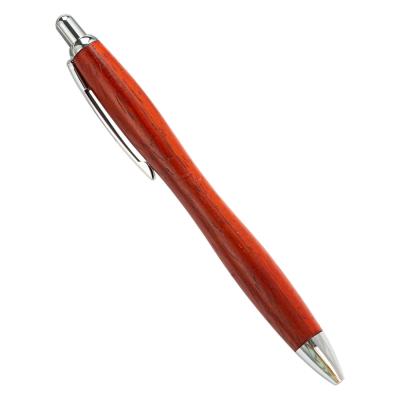 China Writing& Promoting& Novelty Red Wood Retractable Click Pen Gift Logo Customized Eco-Friendly Ballpoint Wooden Ballpoint Pen for sale