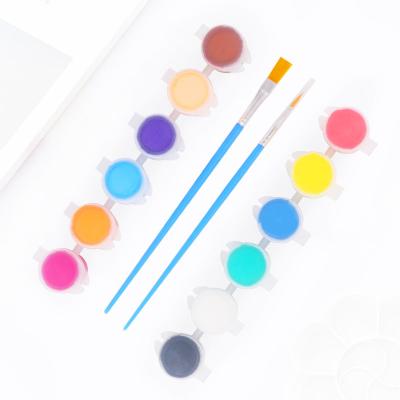 China Amazon Hot Sale 12 Color Non-Toxic Acrylic Paint With 2 Brushes DIY Oil Painting Set for sale