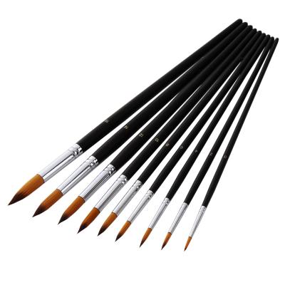 China Eco-friendly Material Factory Wholesale Nylon Hair Flat Paint Watercolor Painting Art Supplies Artist Brush for sale