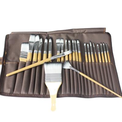 China 2021 New Artists Professional 24pcs Paint Set Brush Around Sharp Tip Hair Nylon Acrylic Paint Brush Artist For Watercolor Oil Painting for sale