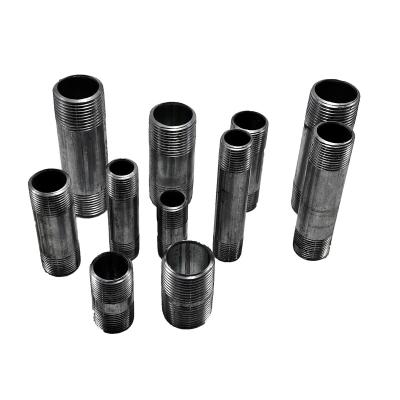 China Pipe Lines Connect Good Quality Pipe Nipple 1/2 Carbon Steel Black Carton Standard For Round Male NPT Male Female Silver Thread for sale