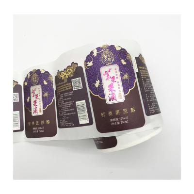 China Personalized Waterproof Custom Printing Fancy Wine And Spirits Adhesive Label Sticker / Roll Bottle Label Sticker for sale