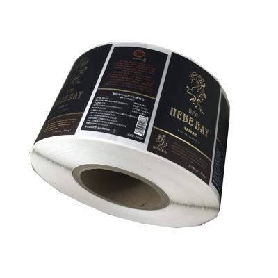 China Custom High Quality Waterproof Sticky Adhesive Label Round Bottle Waterproof Wine Kraft Label for sale