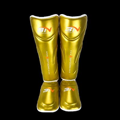 China PU Leather Boxing Sanda Karate Ankle Guard Muay Thai Trainning BILLION Kids Shin Protectors PU Leather Boxing for sale