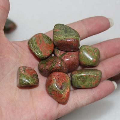 China Wholesale Natural Polished Stone From China Crystal Quartz Chips Unakite Tumbled for sale