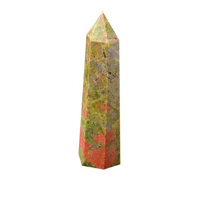 China China quartz crystal magic wand natural unique green stone healing crystal flower magic wand for sale