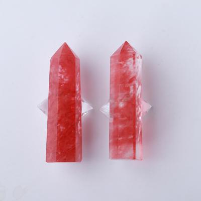 China China Hot Selling Quartz Crystal Stone Massage Stick Natural Red Fusion Unique Healing for sale