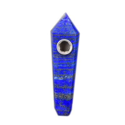 China Easy Smoking Natural Lapis Lazuli Smoking Weed Pipe Crystal Smoking Pipe Magic Wand Pipe for sale