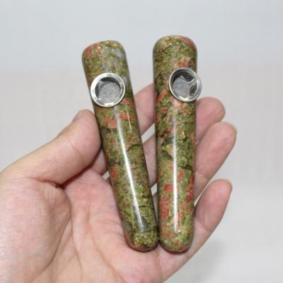 China Crystal Natural Crystal Quartz Wand Weed Smoking Pipe Unakite Smoking Pipes for sale