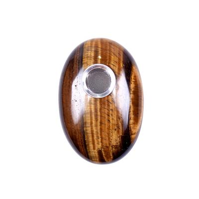 China Crystal Stone Cheap Price Tiger Eye Stone Weed Palm Stone Smoking Crystals Pipe for sale