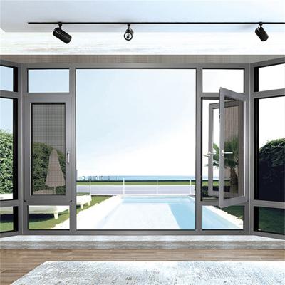 China High Grade Interior Folding Aluminum Screen Doors Inward Opening Casement Windows With Screen for sale