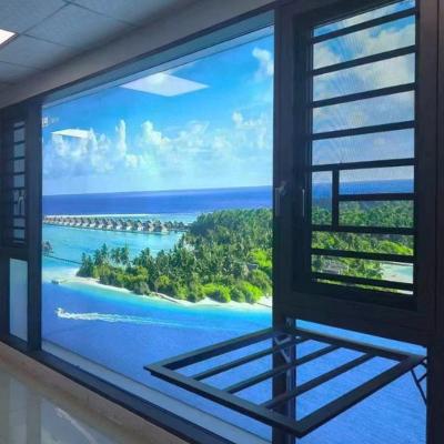 China Original folding screen window supplier aluminum windows double glass with screen window for sale