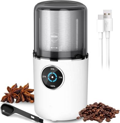 China Outdoor USB Cordless Stainless Steel Core Burrs Espresso Coffee Bean Portable Handheld Rechargeable Electric Coffee Grinder for sale