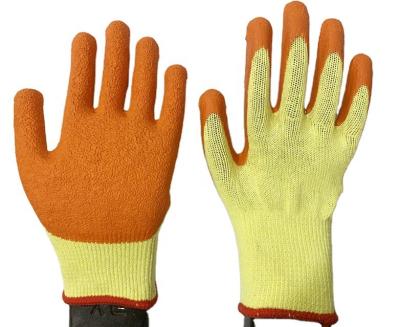 China Coated 10G 2Thread Cotton Liner Anti-Slip Latex Ply Ended Working Safety Gloves for sale