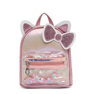 China Anti-theft Sequined Children Instruct Bags With Bow Cat Ears Waterproof Kindergarten Children School Bag for sale