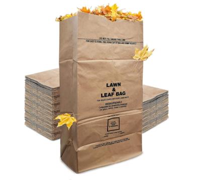 China Microwavable Multi-Wall Lawn and Leaf Waste Plant Trash Waterproof Biodegradable Paper Bag for sale