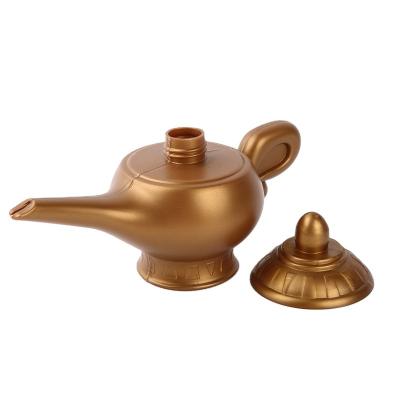 China Halloween Props Black Evil Genie Lamp Souvenir Aladdin Magic Lamp With Open Lip Plastic Packaging Manufacturer for sale