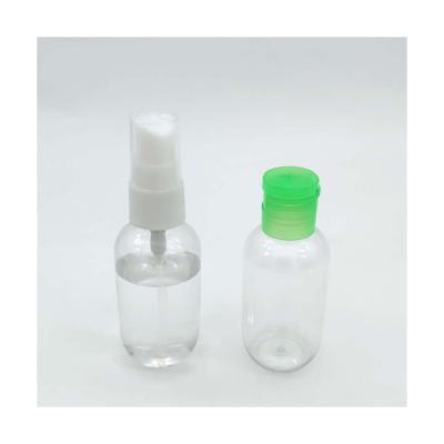 中国 2021 hot sale 60ml plastic bottle travel set plastic spray pump hand sanitizer flip cap 販売のため