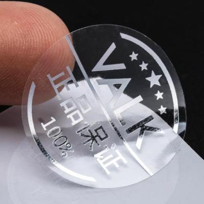 China Water Proof Customized Transparent Clear Stickers Gold Foil Label for sale