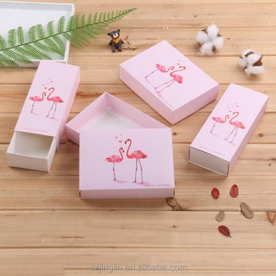 China Recycled Materials China Suppliers Wholesale Free Design Custom Pink Recycled Gift Drawer Paper Box For Girl's Panties/POP Socks for sale