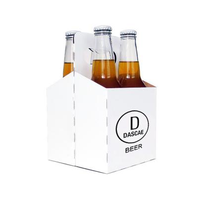 China Recyclable custom design 4 print 6 wine beer bottle holder for cola and hot drink, coffee takeaway cup, cardboard food box packaging for sale