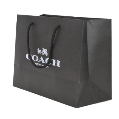 China Recyclable Cosmetics Gift Paper Bags With Cotton Rope Handle Fashion Black Luxury Customized Shopping Bag Paper for sale