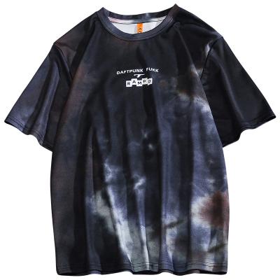 China Anti-wrinkle sublimation printing polyester plus size fashion loose T-shirt tie dye kit wholesale style for sale