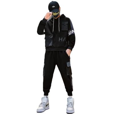 China Other loose men Harlan L men's trend tracksuit set sportswear set casual trend pants two-piece set for sale