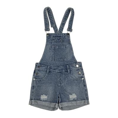 China White Breathable Overalls Short Jeans Made From Comfortable Denim Denim Shorts For Girls for sale