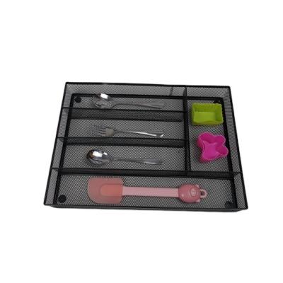 China Sustainable High Quality Durable Using Various Metal Mesh Kitchen Drawer Organizer Tray For Cutlery for sale