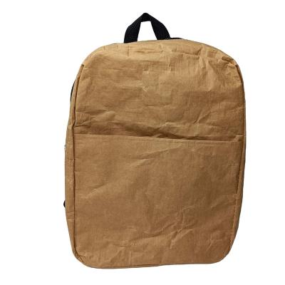 China Top Quality Reusable Reusable Recycled Backpack Kraft Paper Zipper Waterproof Backpack Good Quality Leisure Travel for sale