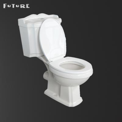 China Modern Classic Siphon Two Piece Ceramic Toilet For Europe for sale