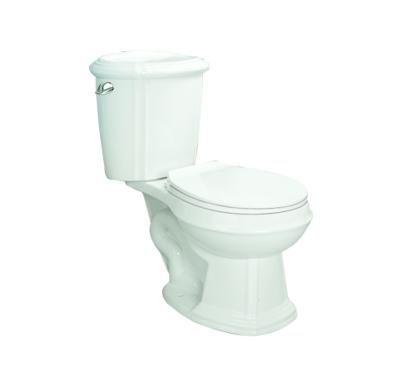 China Single Side Flush American Luxury Nice Design Siphonic Two Piece Toilet for sale