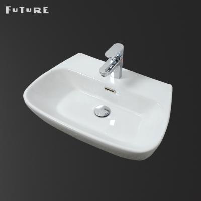 China Eco-friendly Small Bowl Size School Price Single Unit Manufacturer Wash Sink Bathroom Semi Recessed Basin for sale