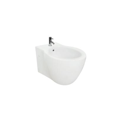 China Modern European Design Porcelain Rimless Trap Washdown Bathroom Wall Hung Toilet With Bidet Function for sale