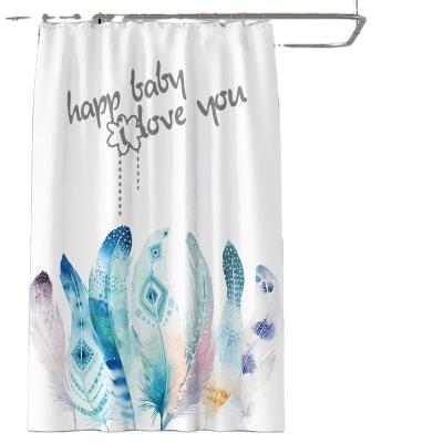 China Viable Wholesale Custom Amazon Success Digital Printing Waterproof Polyester Fabric Shower Curtain for sale