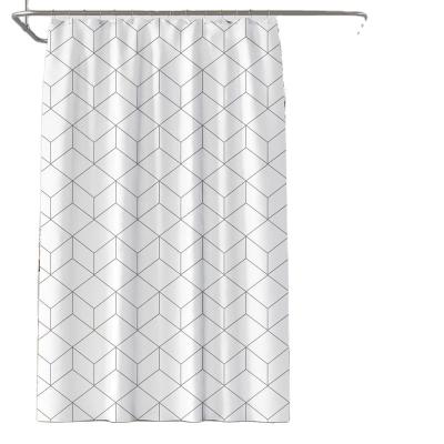 China Viable Customized Black And White Checks Waterproof Partition Curtain Peva Shower Curtain For Free Hanging for sale