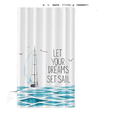 China Custom Size Hookless Shower Bathroom Sustainable Bathroom Decor Shower Curtain, Waterproof Shower Curtain for sale